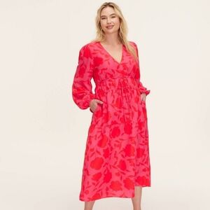 Kate Spade New York X Target - Cottage Rose Linen Dress - PINK/RED -  LARGE NWT